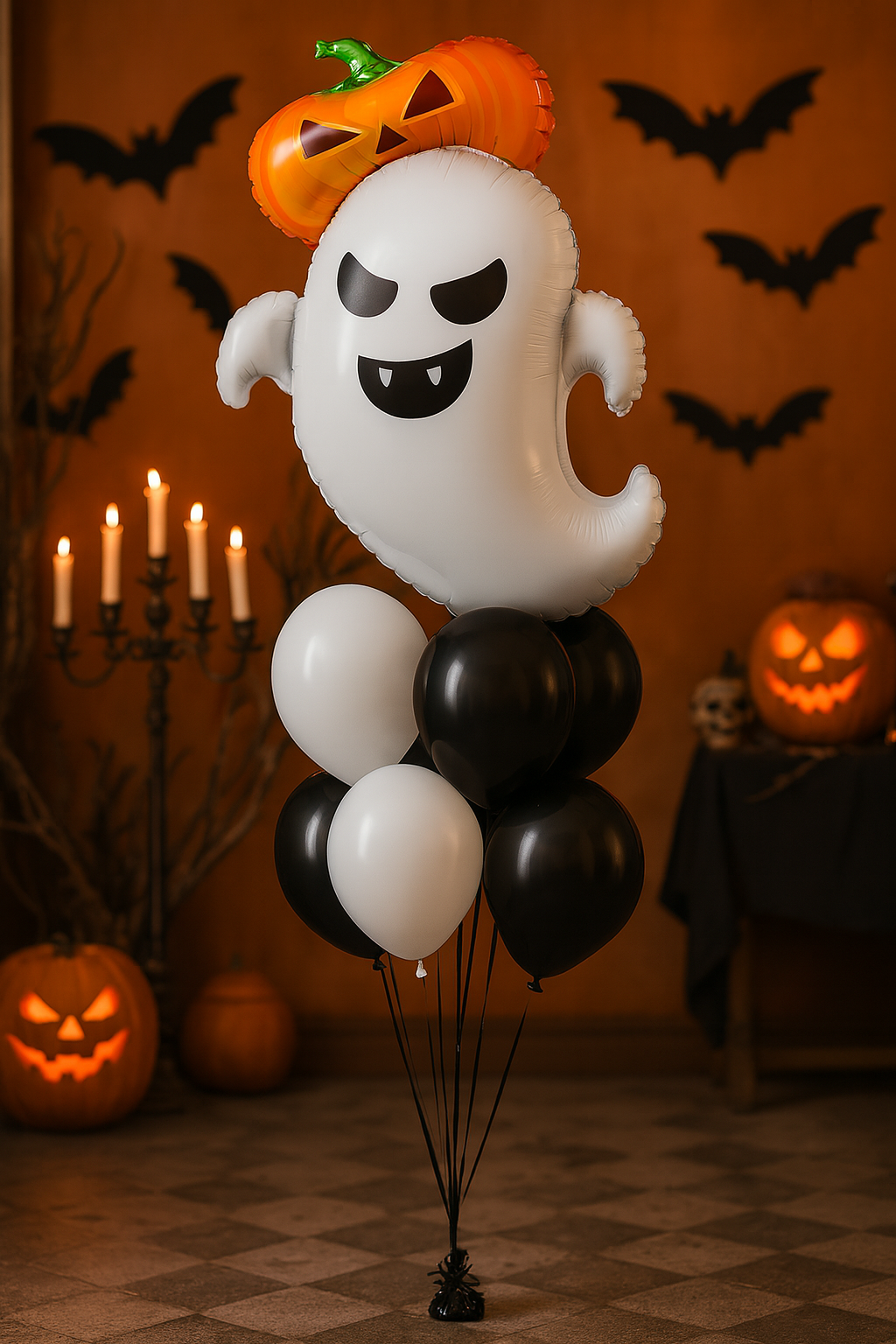 Dekoracje na Halloween do domu – zestaw balonów z helem z duchem