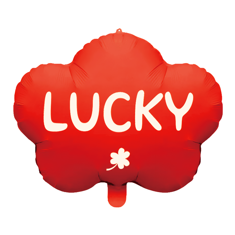 Balon foliowy koniczynka „Lucky” 48×45 cm – czerwony