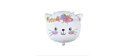 Balon foliowy Kotek z Kwiatami 58x56 cm