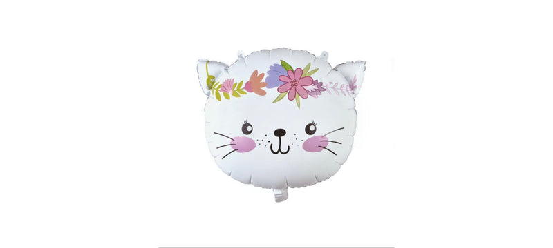 Balon foliowy Kotek z Kwiatami 58x56 cm