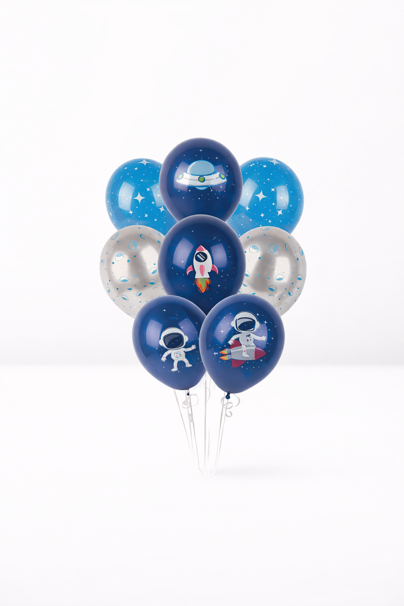 Zestaw balonów lateksowych Kosmos – 8 szt. | 30 cm