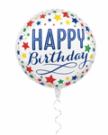 Balon foliowy okrągły happy birthday kolorowy