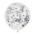 Balon lateksowy z srebrnym konfetti 30 cm – transparentny balon dekoracyjny