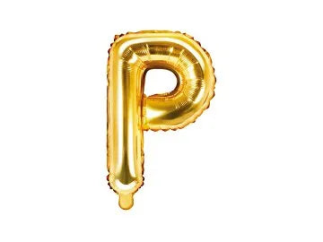 Balon foliowy Litera P, 100cm, złoty