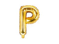 Balon foliowy Litera P, 40cm, złoty