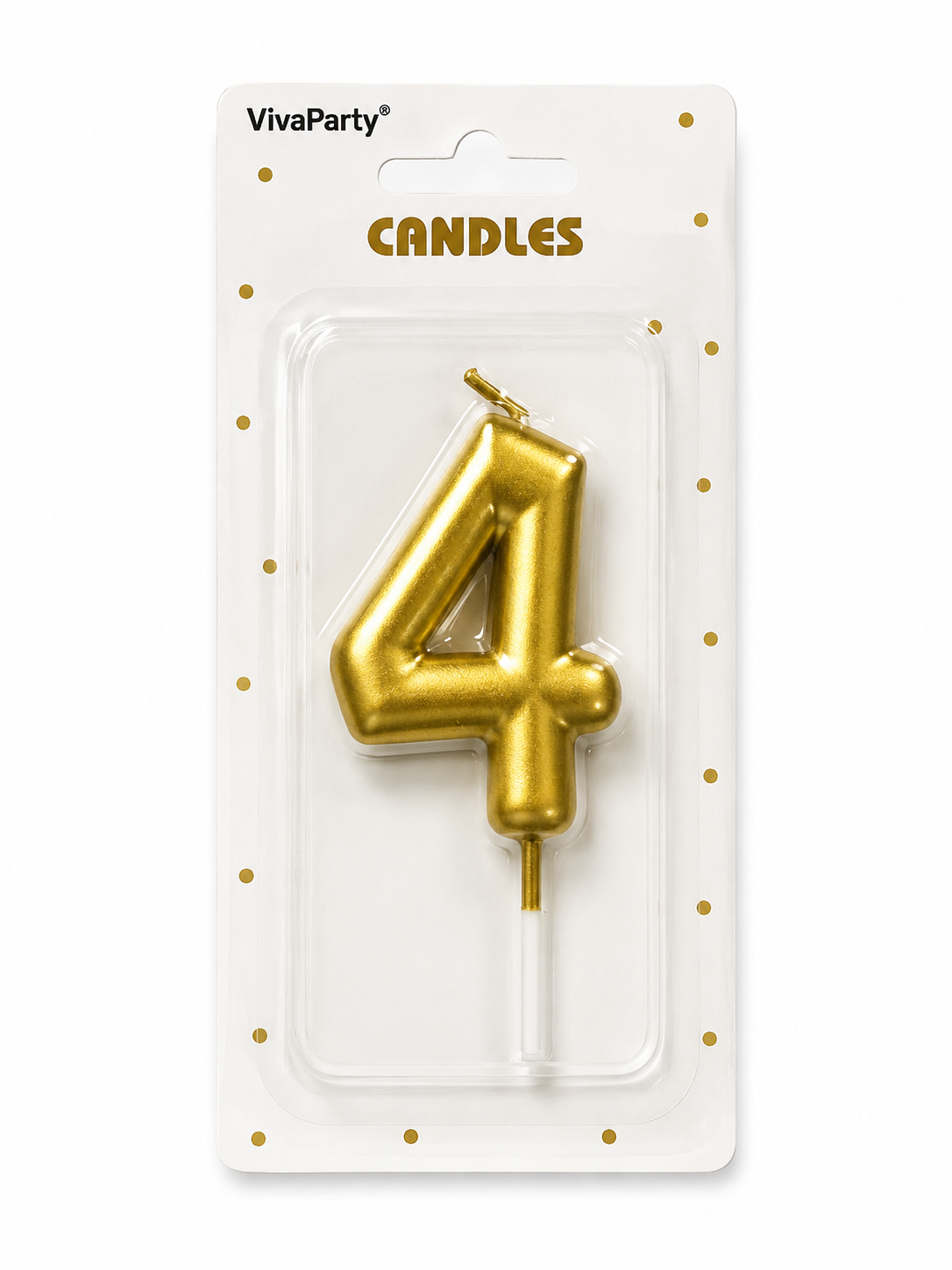 Świeczka klasyczna złota "4"