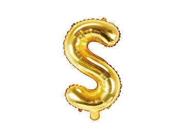 Balon foliowy Litera S, 100cm, złoty