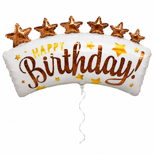 Balon foliowy Happy birthday złoto-biały