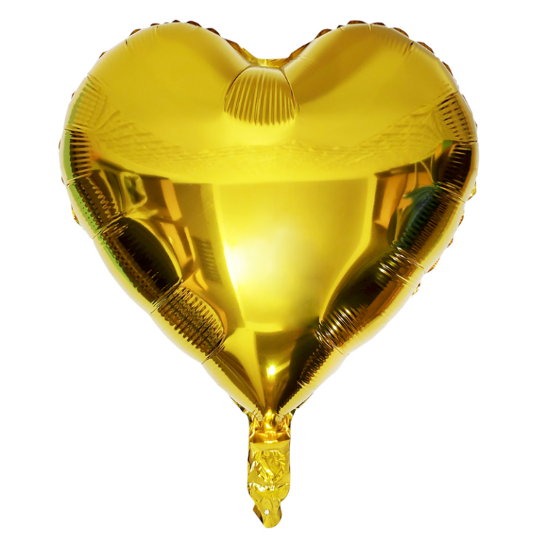 Balon foliowy serce złote 45 cm – hel Warszawa / wysyłka