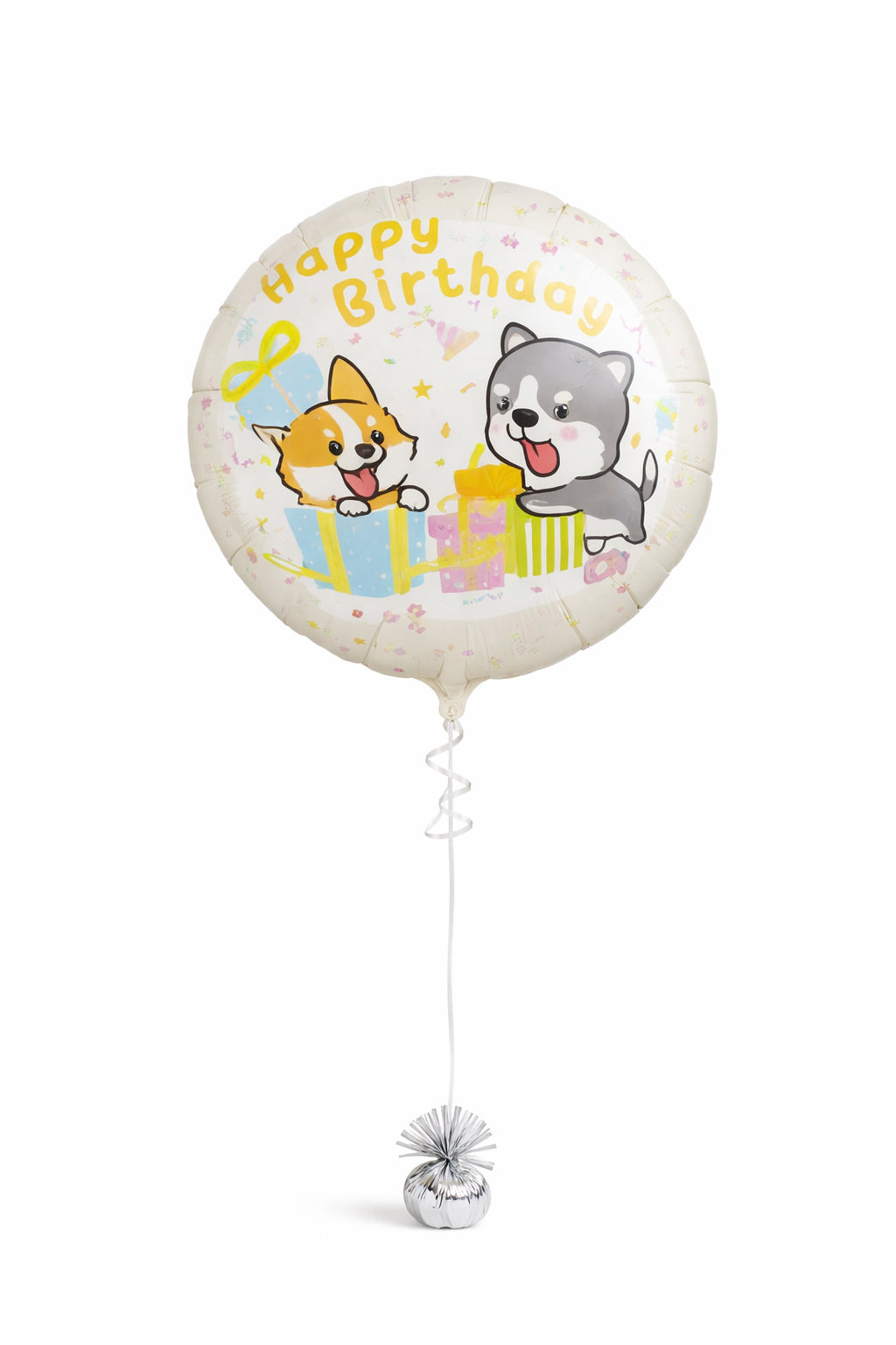 Balon okrągły pieski z napisem happy birthday 45 cm