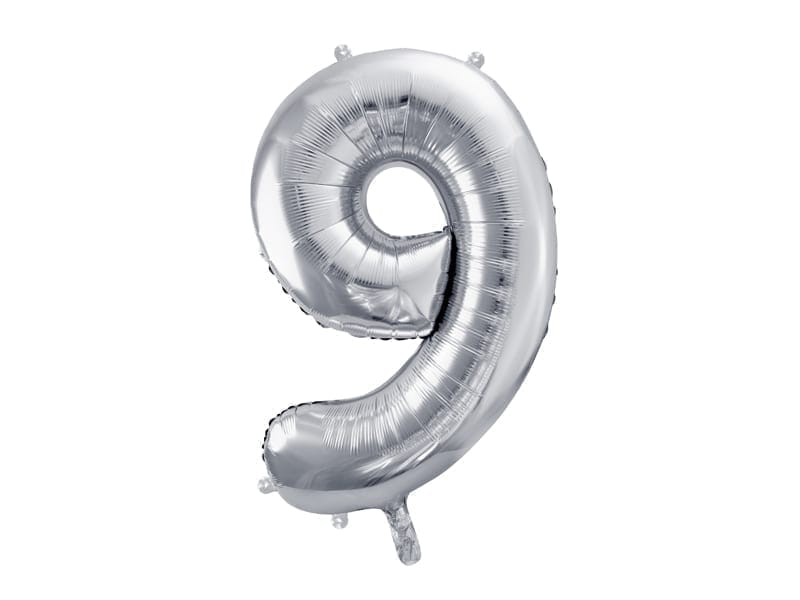 Cyfra 9 srebrna XXL 100 cm
