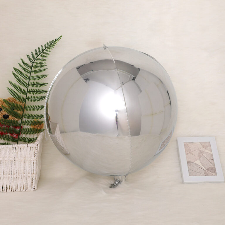 Balon foliowy kula 4d srebrna 60 cm