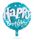 Balon 3D z białym napisem happy birthday