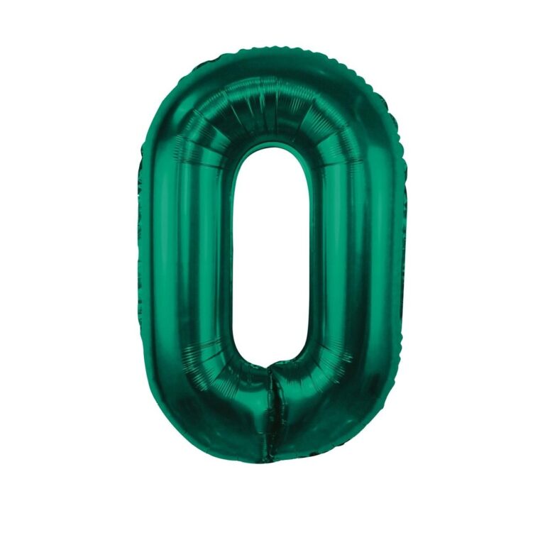 Balon cyfra 0 butelkowa zieleń, 82 cm