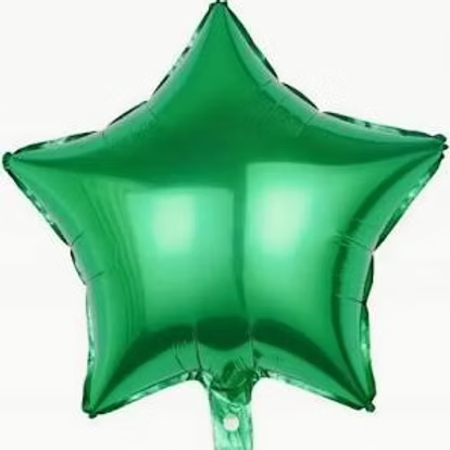 Balon foliowy gwiazda zielona błyszcząca 45 cm – hel Warszawa + wysyłka