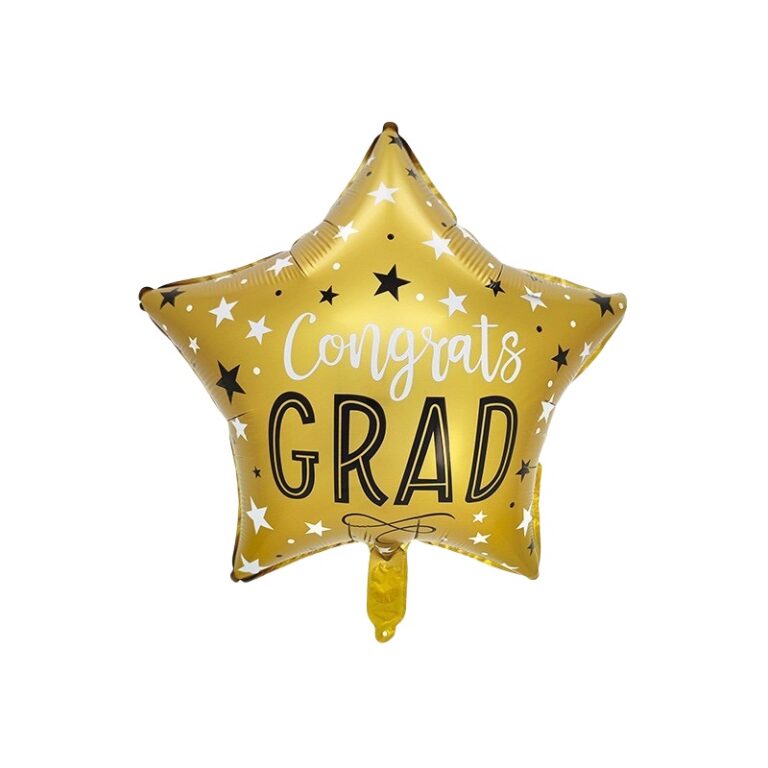 Balon foliowy gwiazda złota Congrats Grad 45 cm – hel Warszawa + wysyłka