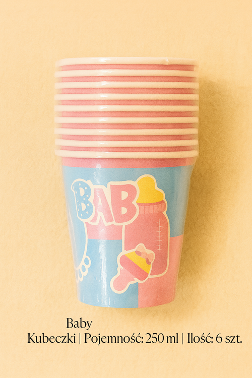 Baby – Kubeczki papierowe 250 ml (6 szt.)