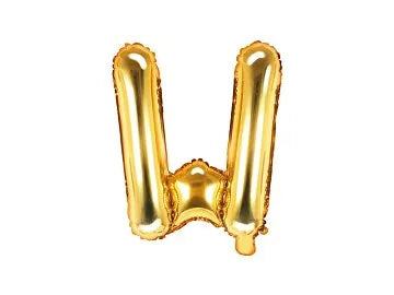 Balon foliowy Litera W, 100cm, złoty
