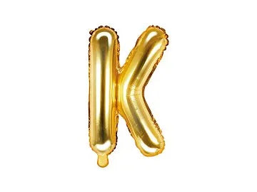 Balon foliowy Litera K, 100cm, złoty