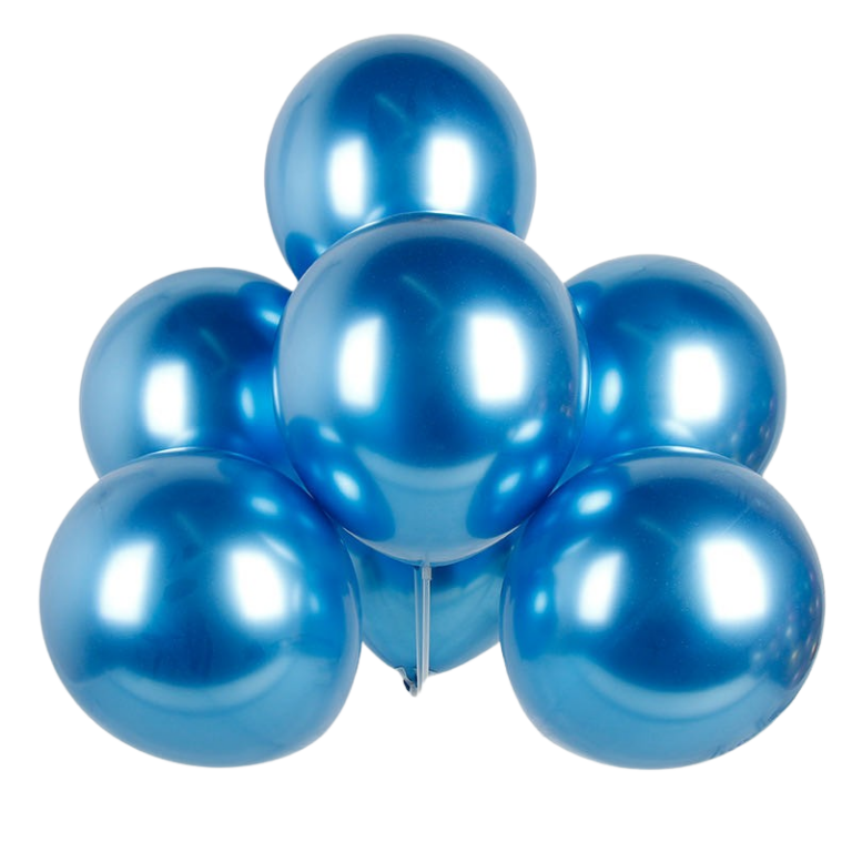 Balon lateksowy niebieski chrom 30 cm – hel Warszawa / wysyłka