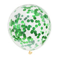 Balon lateksowy z zielonym konfetti 30 cm – transparentny balon dekoracyjny