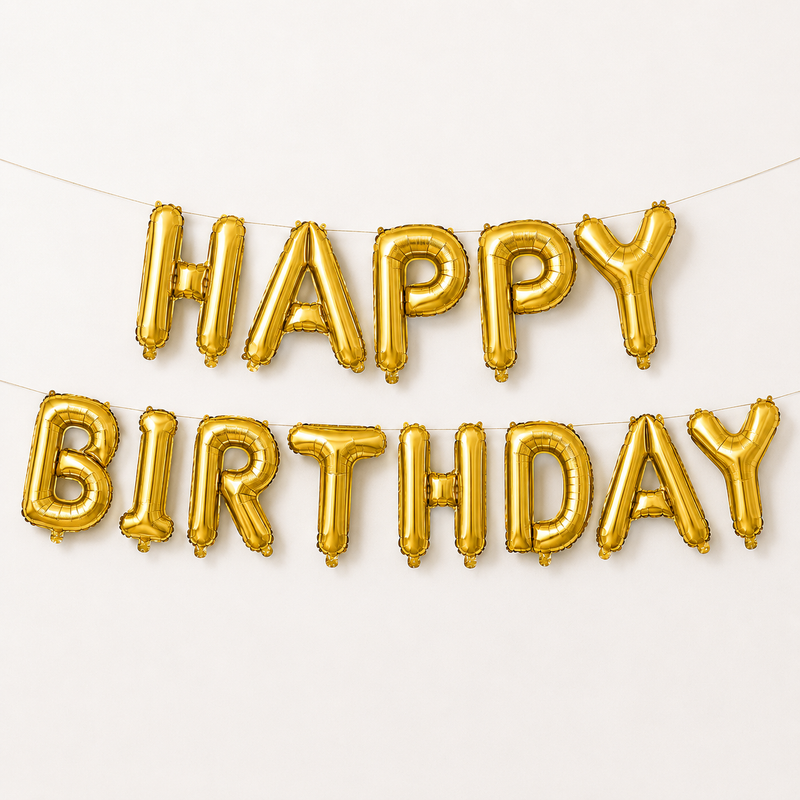 Baner Balon foliowy Happy Birthday - 6m x 40cm