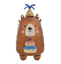Balon foliowy miś z tortem urodzinowym 45×79 cm