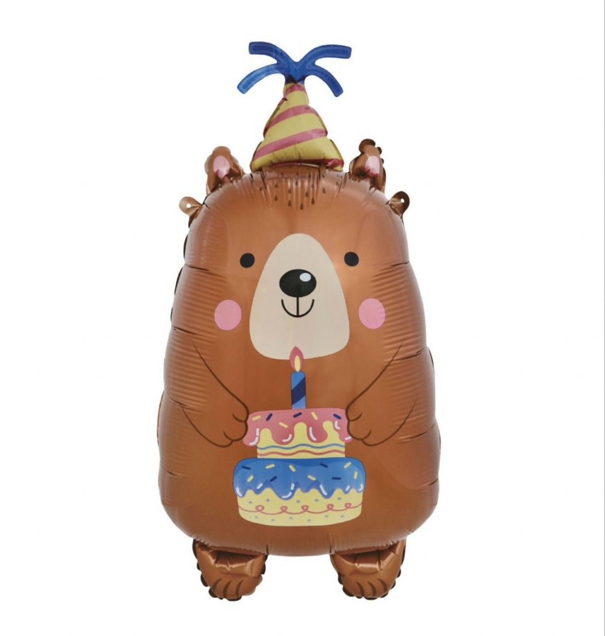Balon foliowy miś z tortem urodzinowym 45×79 cm