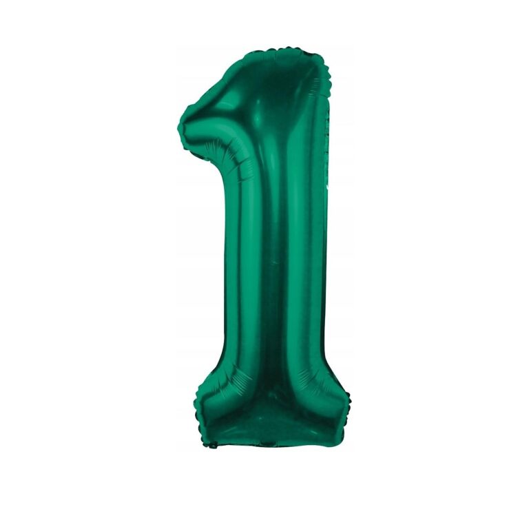 Balon cyfra 1 butelkowa zieleń, 82 cm