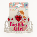 Tiara Birthday Girl z różowymi Kryształkami – Korona na Urodziny