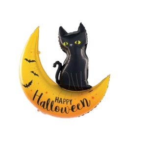 Balon foliowy Kot Księżyc Halloween 76,5x88cm