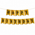 Baner złoty Happy Birthday papierowy