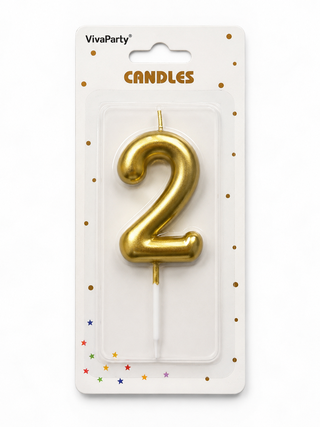 Świeczka klasyczna złota "2"