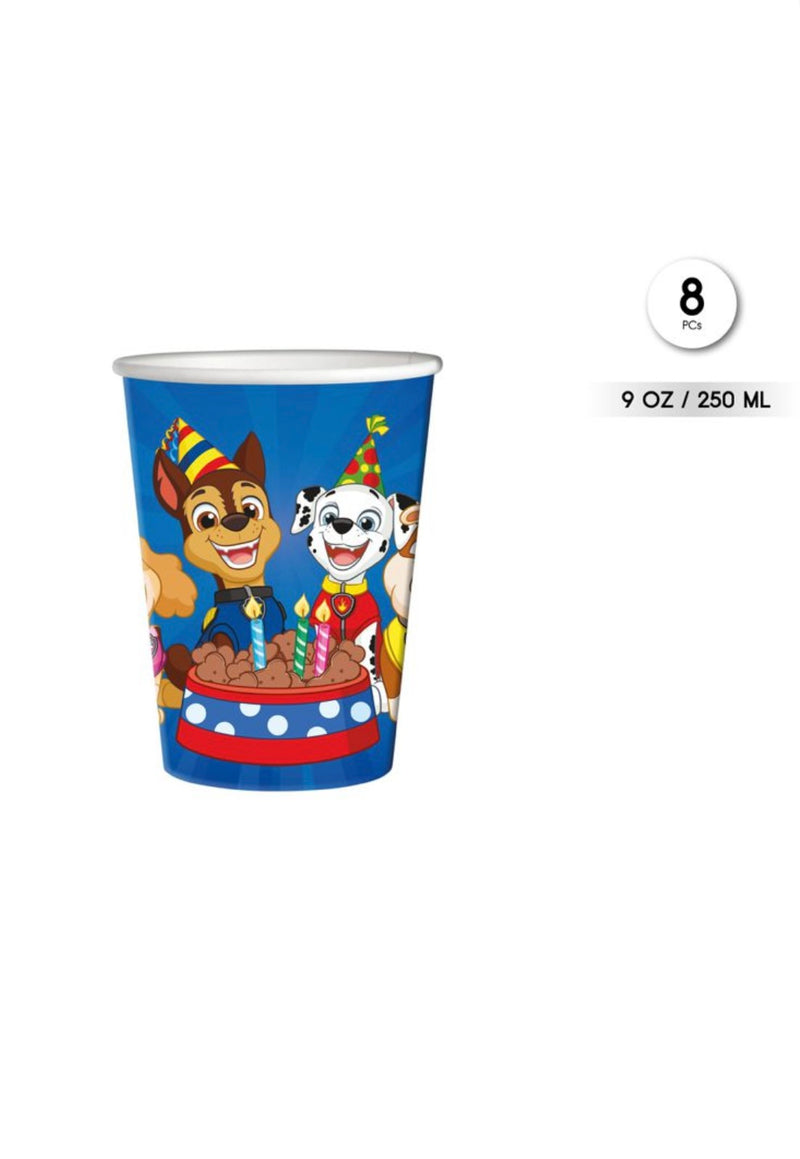 Kubki papierowe Psi Patrol – zestaw 8 szt. | 250 ml | Urodziny dzieci