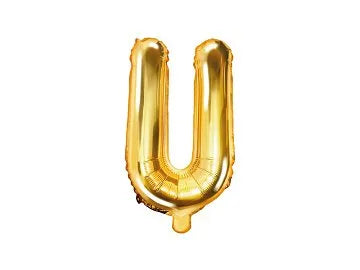 Balon foliowy Litera U, 100cm, złoty