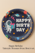 Happy Birthday – Talerzyki Papierowe 18 cm (6 szt.)
