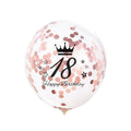 Balon lateksowy z nadrukiem i konfetti 30 cm – 18 Urodziny