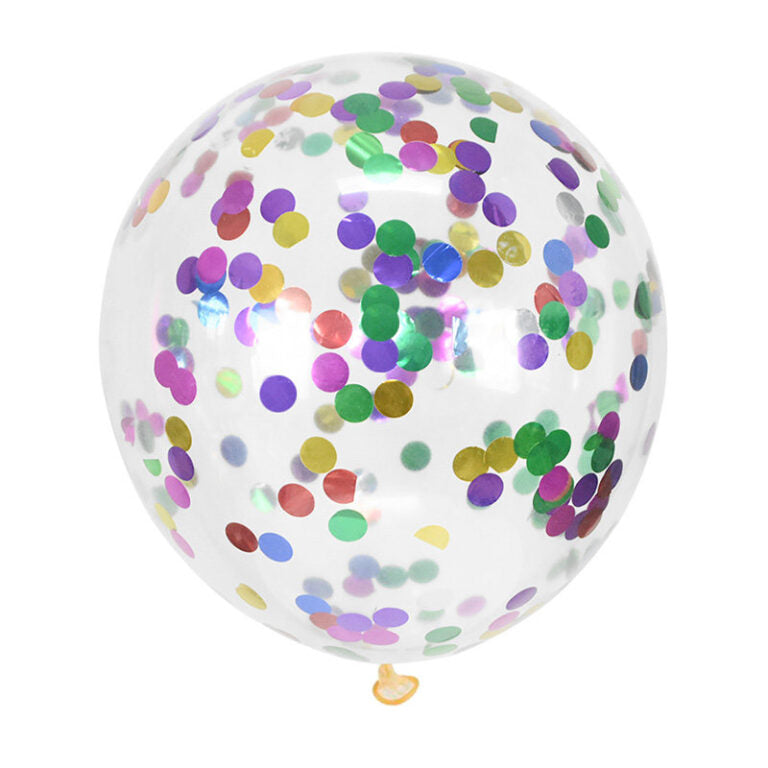 Balon lateksowy z kolorowym konfetti 30 cm – transparentny balon dekoracyjny