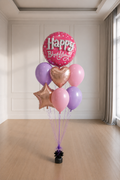 Zestaw Happy Birthday 3D RÓŻ