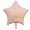 Balon foliowy gwiazda różowa Happy Birthday 45 cm – hel Warszawa + w