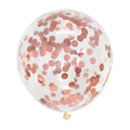 Balon lateksowy z konfetti rose gold 30 cm – transparentny balon dekoracyjny
