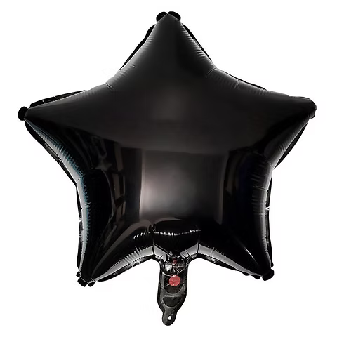 Balon foliowy gwiazda czarna błyszcząca 45 cm – hel Warszawa + wysyłka