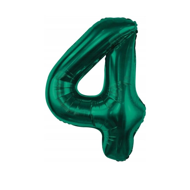 Balon cyfra 4 butelkowa zieleń, 82 cm