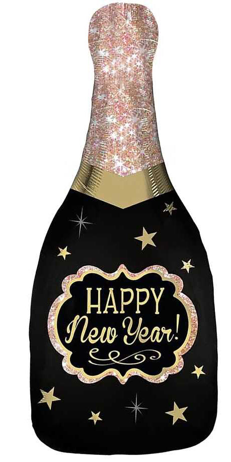 Balon Foliowy Butelka Happy New Year – Sylwester / Nowy Rok