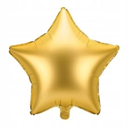 Balon foliowy gwiazda złota matowa 45 cm – hel Warszawa + wysyłka