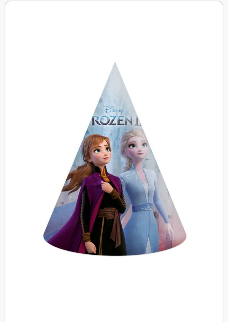 Czapeczki urodzinowe Kraina Lodu Frozen – Anna i Elsa, 6 szt.