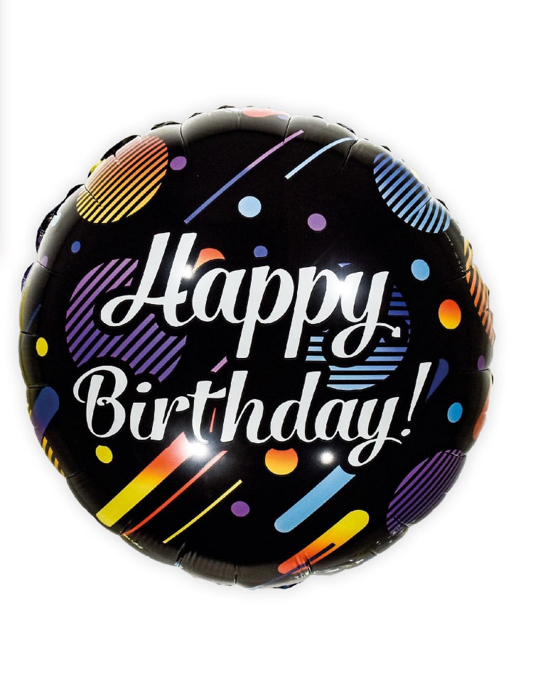 Balon Foliowy Okrągły z napisem Happy Birthday