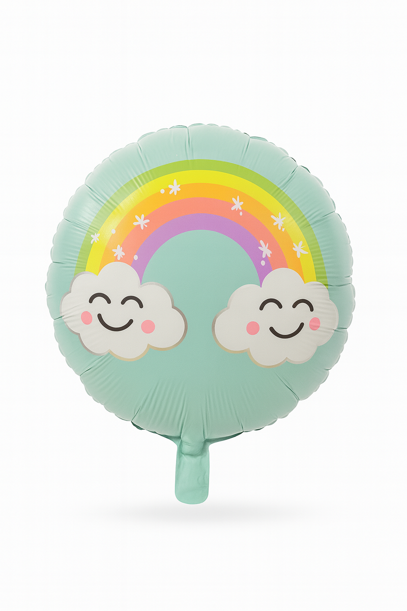 Balon foliowy tęcza z chmurkami 45 cm