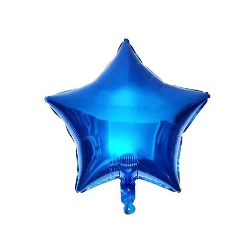Balon foliowy gwiazda niebieska błysz 45 cm – hel Warszawa + wysyłka