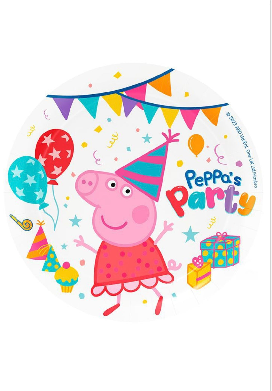 Talerzyki papierowe Świnka Peppa Party 23 cm – zestaw 8 szt.